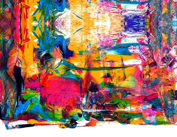 Abstract acrylic painting with very vibrant colors