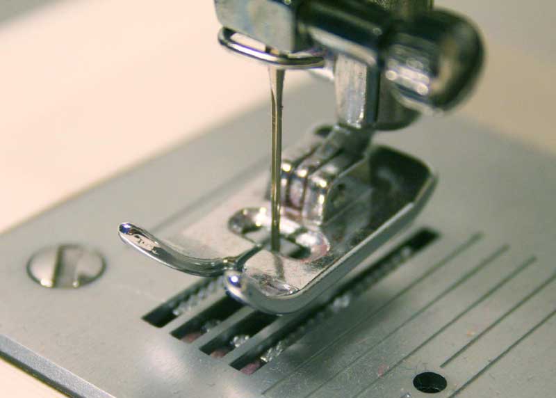 Closeup of sewing machine