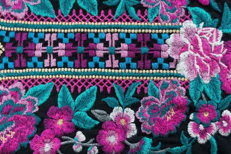 Purple embroidery